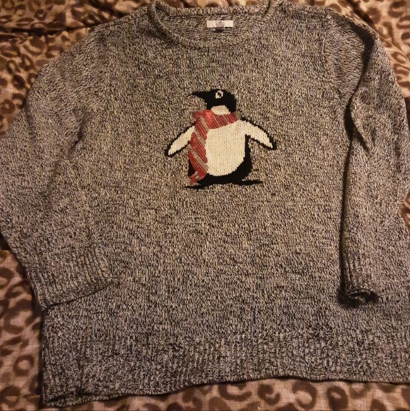 croft & barrow Sweaters - Christmas Penguin Sequin Holiday Kohls Croft and Barrow Sweater Woman's XL